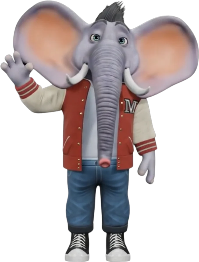Mack, the Mackdata mascot, waving